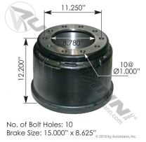 Automann Brake Drum 15.00"x 8.625"