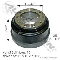 Automann Brake Drum 16.5" x 7.00" | Peterbilt Truck Parts